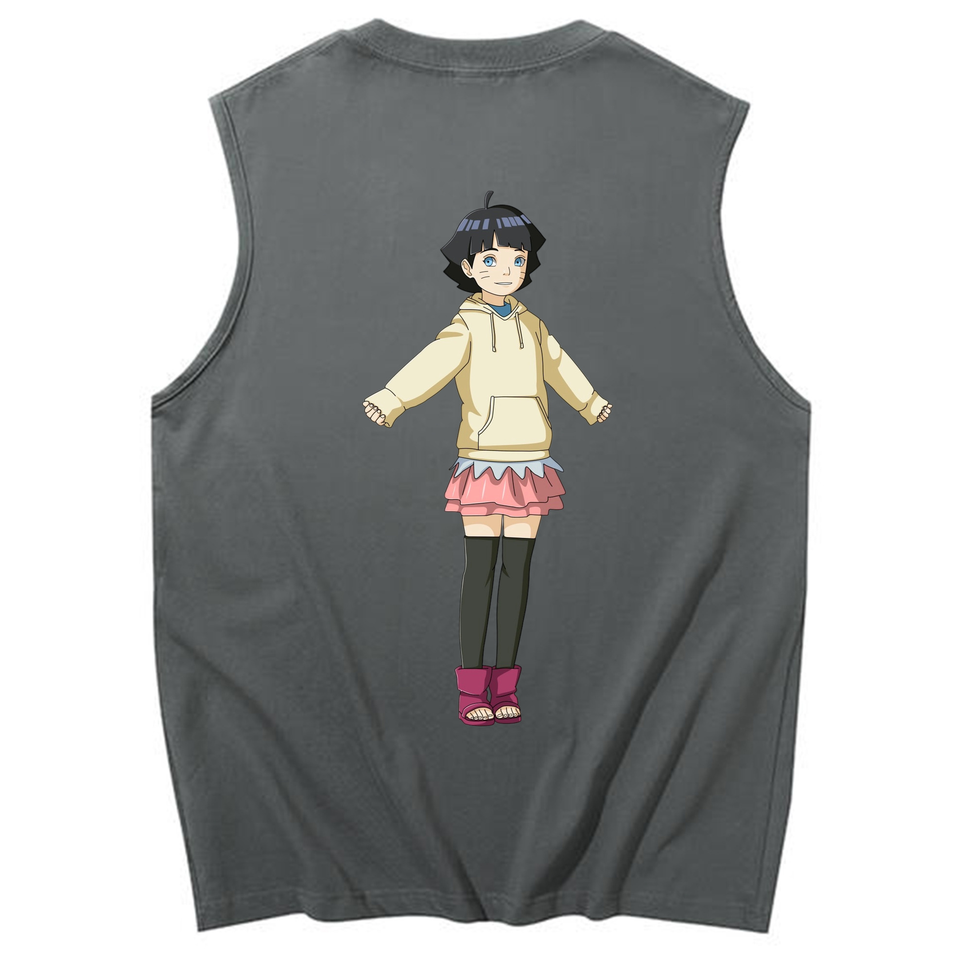 （画像用） NARUTO -ナルト- うずまき ヒマワリ Uzumaki Himawari コットン100％タンクトップ（背面プリント）